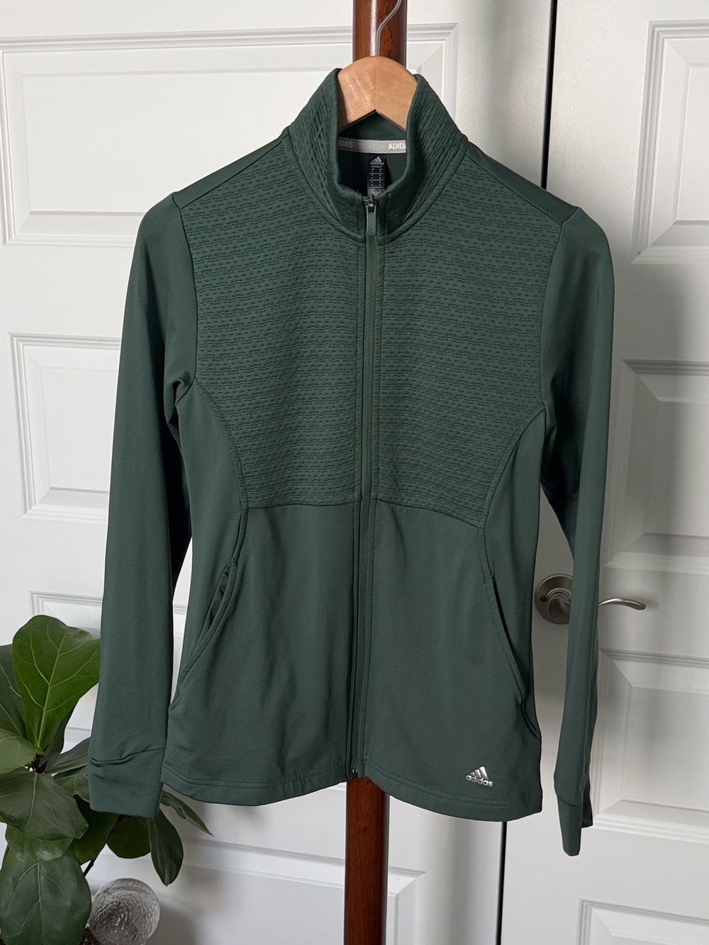 Adidas Golf Forest Green Zip-Up Performance Jacket Size Small